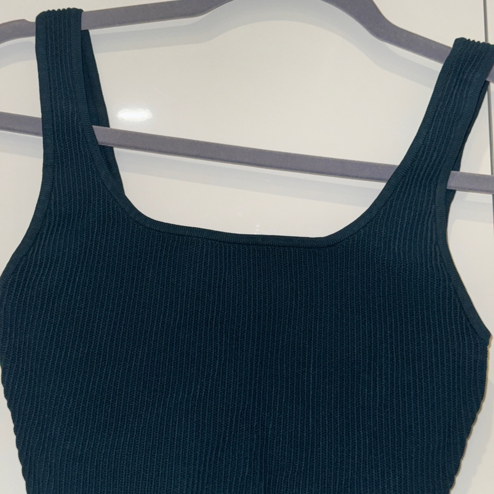 Aritzia Navy Ribbed Tank Top